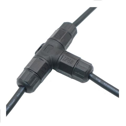 Waterproof Junction Cable Connector, 3-Way, Black - Atreum Lighting